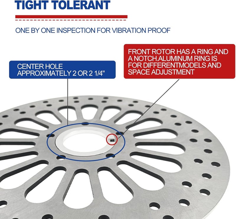 Vrasly 1 Piece 11.5''Front Brake Rotor Disk for Harley Davidson Touring Sportster Dyna and Early Super Glide Softail Great Stainless Steel Brake part for harley davidson Motorcycle Models - Image 3